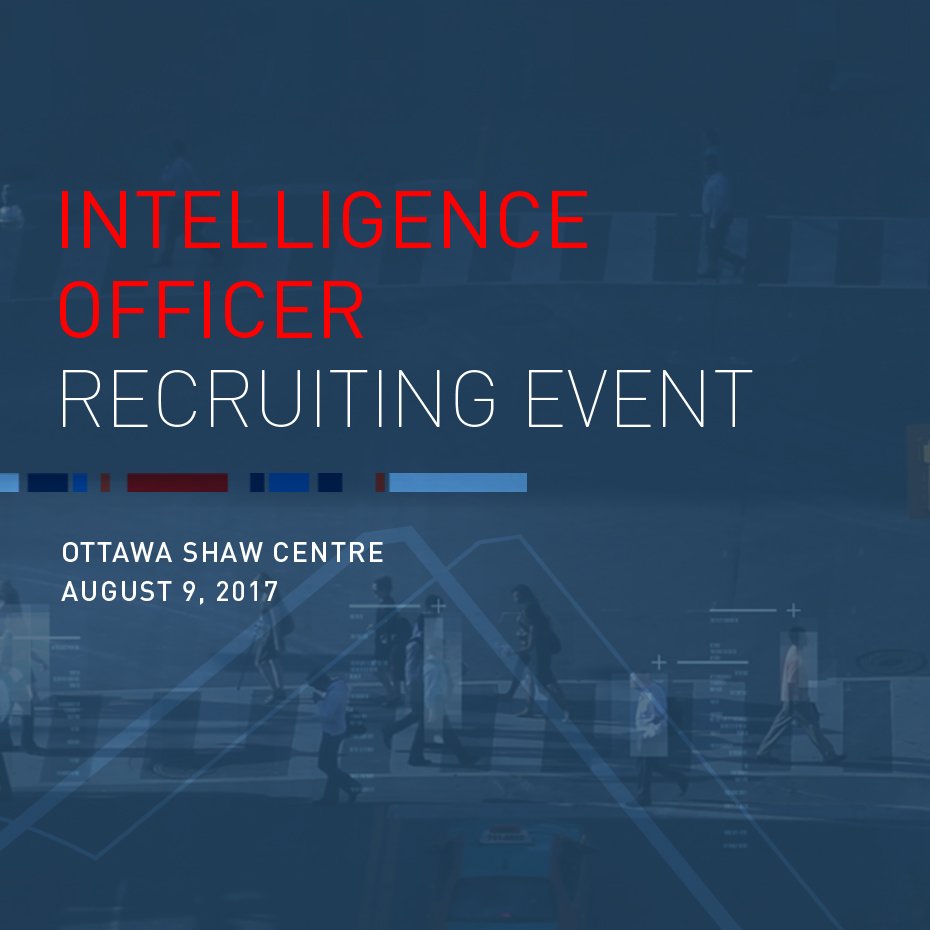 Want to keep Canada safe? Become a CSIS intelligence officer! Bring your CV, Aug. 9, to #Ottawa Shaw Centre. ow.ly/qC0Y30e8Cgi