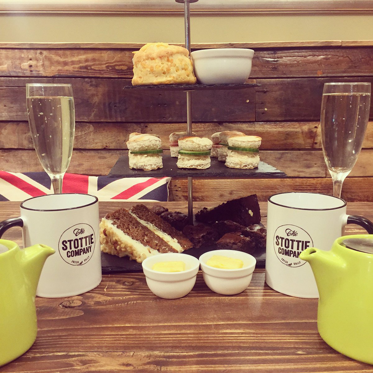 Afternoon Tea <a href="/thestottieco/">The Stottie Company™</a>   🍓☕️🍰🥂🍴#BookNow #AfternoonTea #TreatYourself #GYMHour