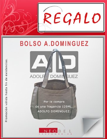 Neobel_Perfumerías Twitter: "Regalo bolso ADOLFO DOMINGUEZ. Por la compra de una fragancia 120ml. o superior de A. Dominguez. Promoción válida hasta fin de https://t.co/bV1iaVYGcP" / Twitter