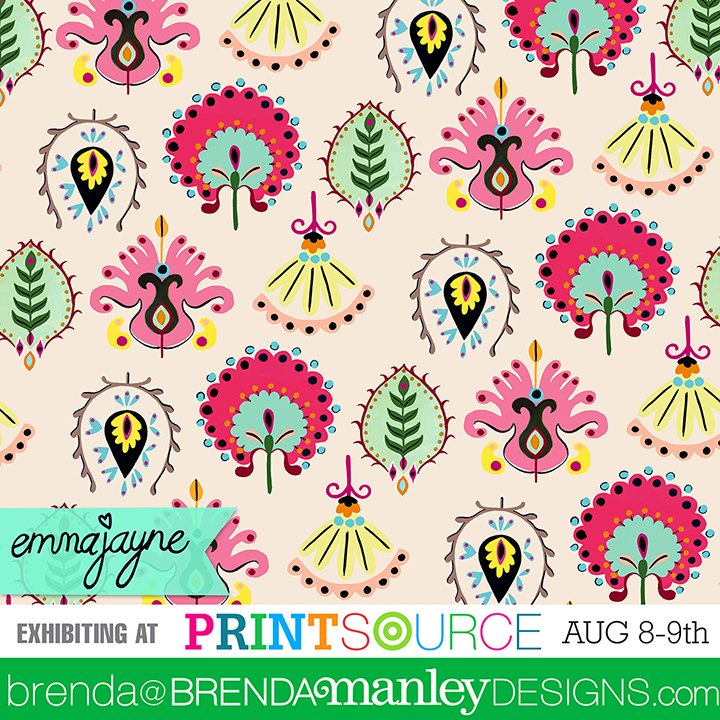 emma_j_designs's tweet photo. @PrintsourceNY is less than a week away! #printsource #artlicensing #surfacepattern #textiles #homedecor #Patterns #Designers #Illustrator https://t.co/OwOOsHa4qw