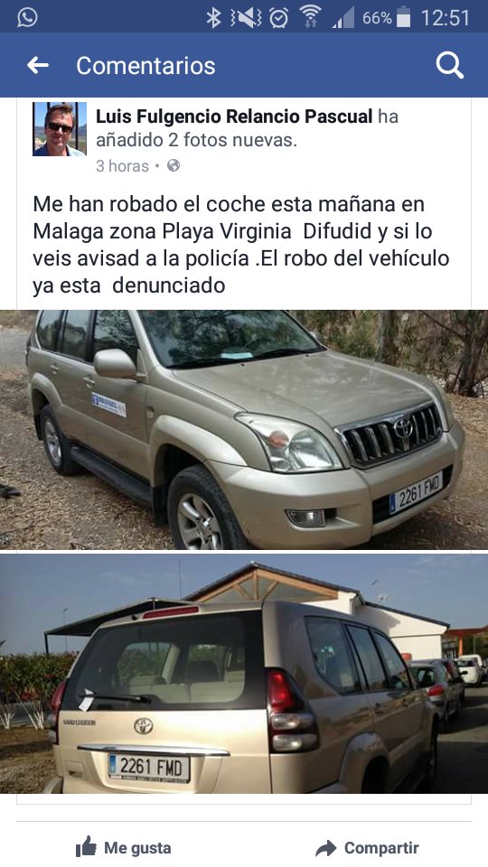 Esta madruga me han robado el coche difundid
