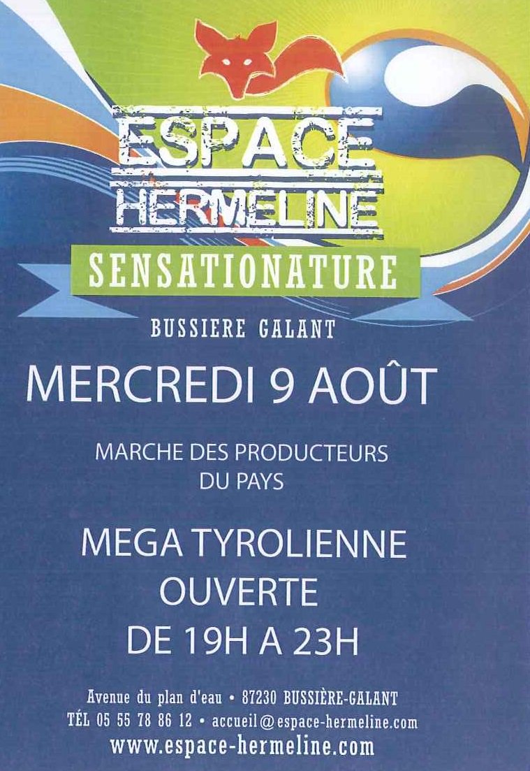 espacehermeline's tweet photo. #EspaceHermeline #tyrolienne #09aout2017 #marchédeproducteurs #Bussière-Galant https://t.co/4QGFT4Fgrs