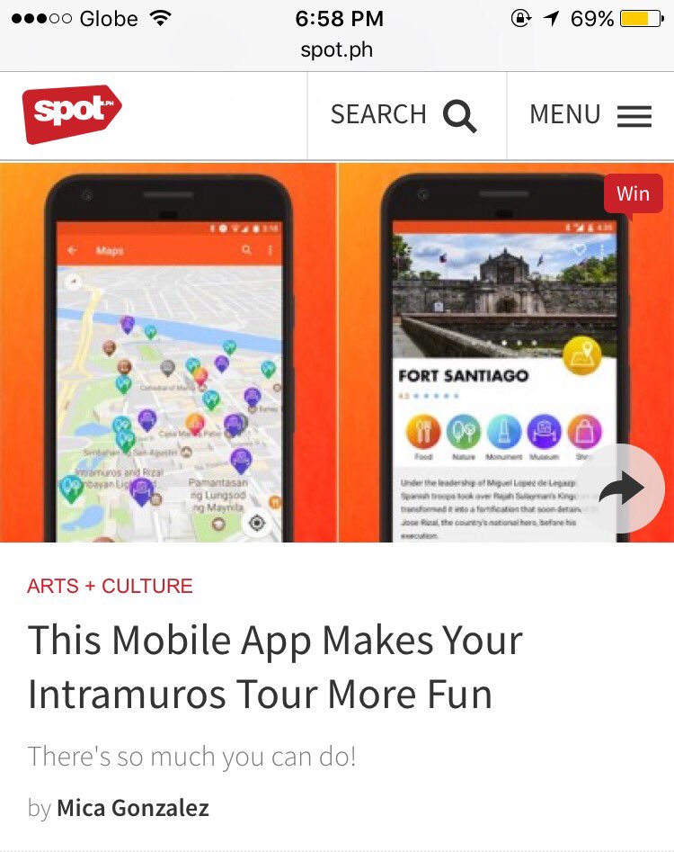InfomurosApp's tweet photo. This Mobile App Makes Your Intramuros Tour More Fun

Thank you for featuring us @Spotdotph !

Full Story: https://t.co/CSHc0yyilI … https://t.co/V7D3nQrHVI
