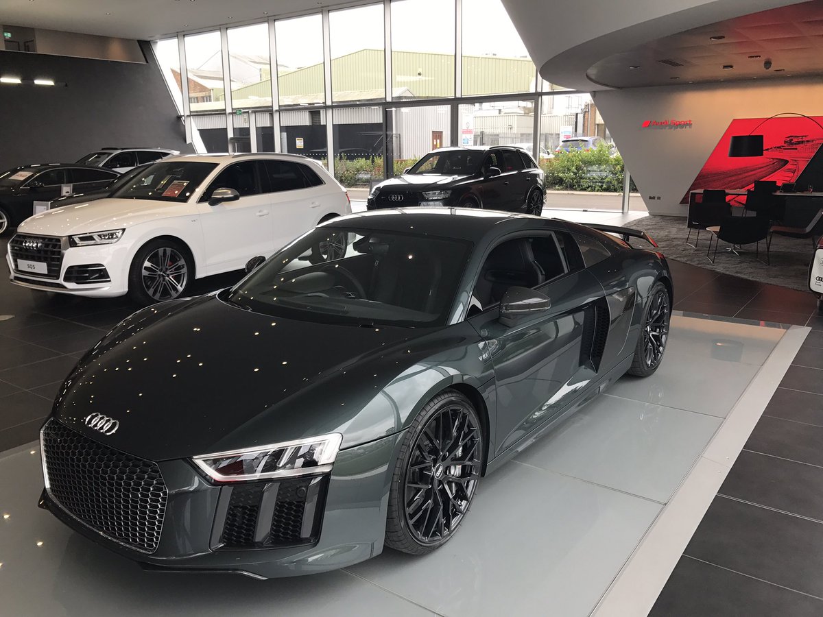 AudiSportPoole's tweet photo. Just arrived in the showroom - Audi R8 V10 Plus Coupe https://t.co/BdUCe1IMRe