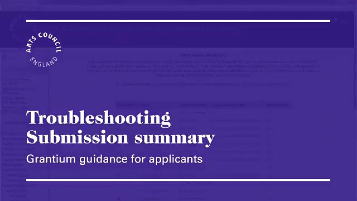 ace_national's tweet photo. Applying for funding? ‘Troubleshooting: Submission Summary’ may help. Visit our YouTube channel for more. https://t.co/Z85LLYtpsh https://t.co/XW9m334AeS