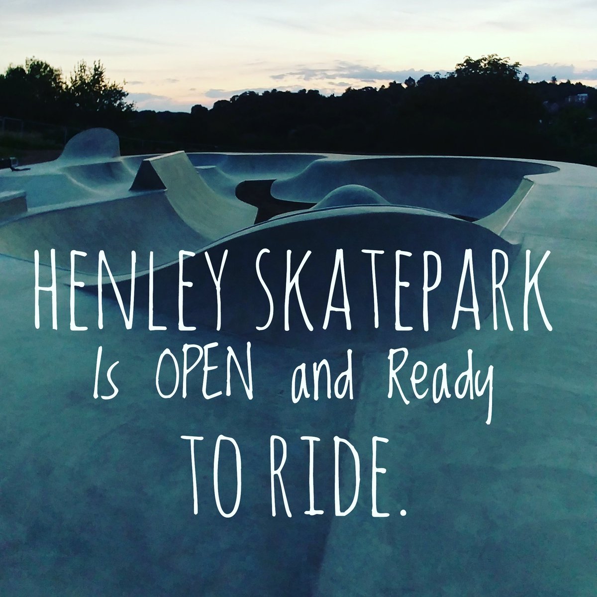 HenleySkatepark's tweet photo. Henley Skatepark is now open. Come along &amp; check it out. Please be respectful to everyone - and please keep off the areas with grass seed ☺ https://t.co/FLwt2kXnZE