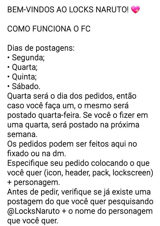 LocksNaruto's tweet photo. 💫 Leiam para entender como funciona o fc 💫 https://t.co/shbfcxccxh