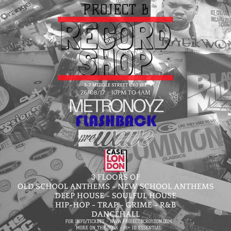 Bank Holiday Weekend ! 
Project B, Croydon 
3 Floors 
Ready to let loose !
Click the link
tickettailor.com/checkout/view-…