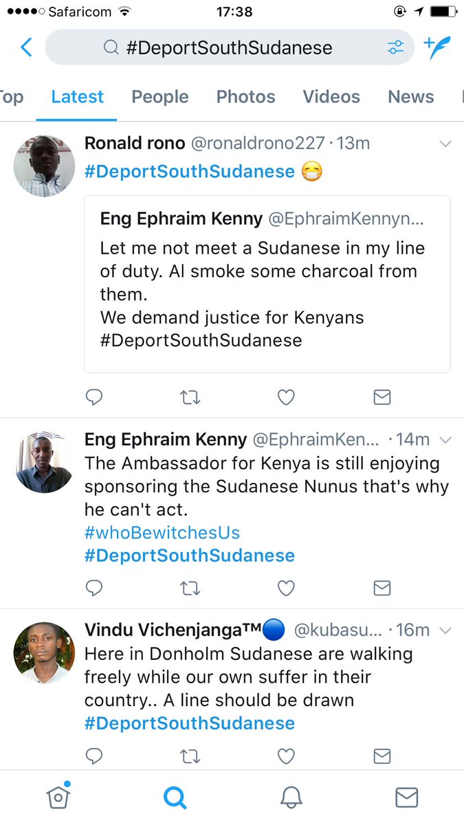nyamoriv's tweet photo. #KOT should'nt direct their anger to innocent #SouthSudanese seeking protection in Kenya #IWelcome and we can't allow #DeportSouthSudanese https://t.co/l6D6Ogi3UH