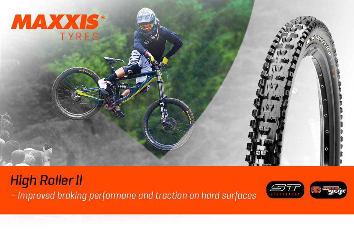 Maxxis_Tyres's tweet photo. This week's #tyreoftheweek is the #Maxxis #HighRoller2 part of our #mtb #enduro range. More information here: https://t.co/WMdgSy1AKn https://t.co/UKonwjFyuK