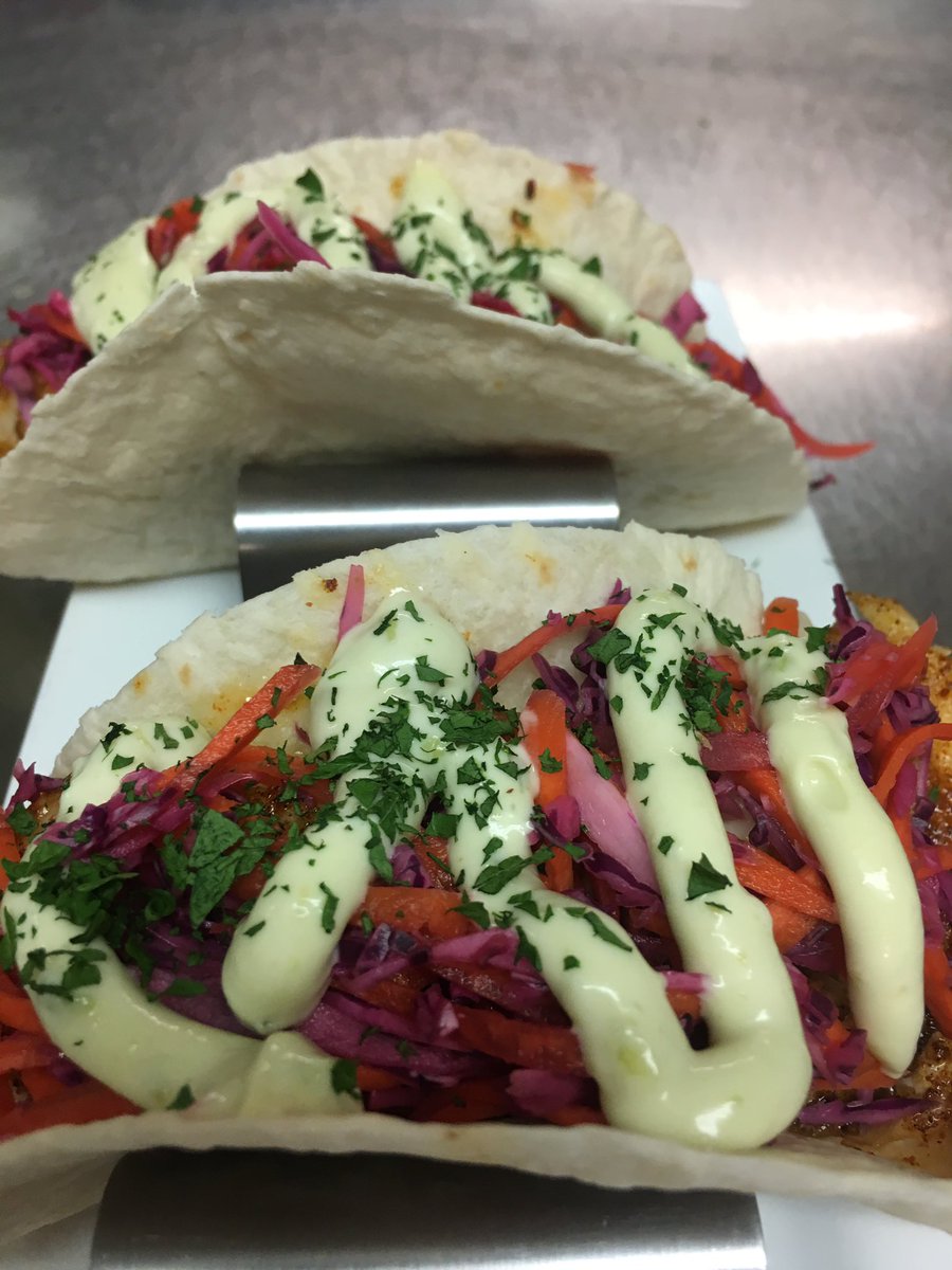 Sutherpub's tweet photo. Try our haddock tacos! 
Fresh haddock served with avocado aioli and a citrus slaw. It's the perfect snack. ☀️😋💕🐟 https://t.co/5jK77HPFoC