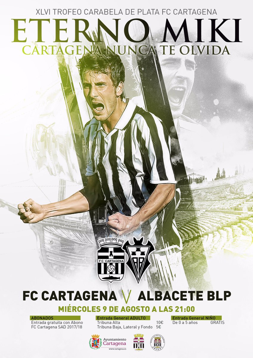 HOMENAJE | Amigos y familiares de Miki Roqué se darán cita en el XLVI Trofeo Carabela de Plata el día 9 #EternoMiki futbolclubcartagena.com/amigos-y-famil…