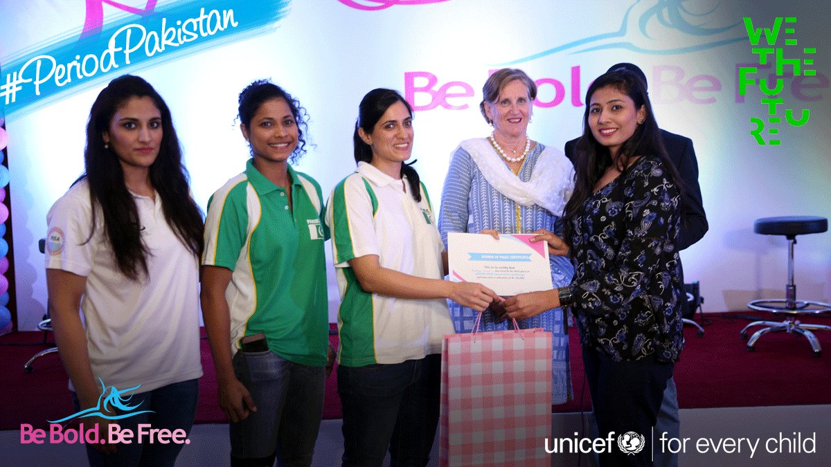 UNICEF_Pakistan's tweet photo. Second Runner Up is Makkiya Javed... #MHMChallenge #PeriodPakistan https://t.co/as9XA0mLlK
