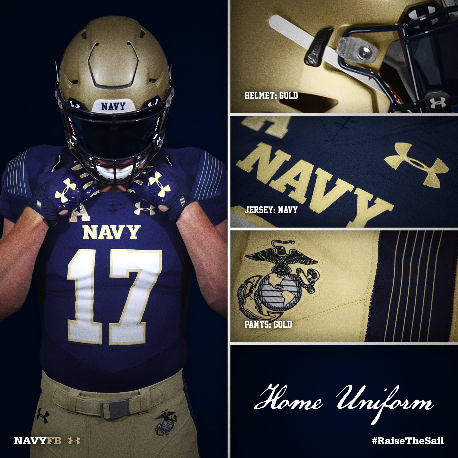 navy football uniforms