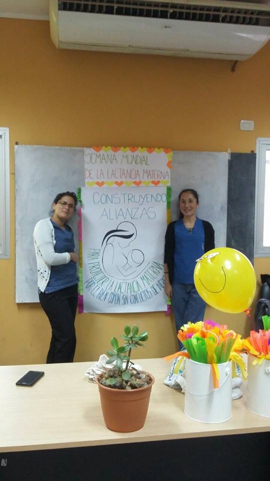 ChacoSalud's tweet photo. Festejo por la #SemanaDeLaLactanciaMaterna en el Hosp. del Bicentenario Castelli. La iniciativa es del servicio de Obstetricia y Enfermería https://t.co/L4bQSVx8A5