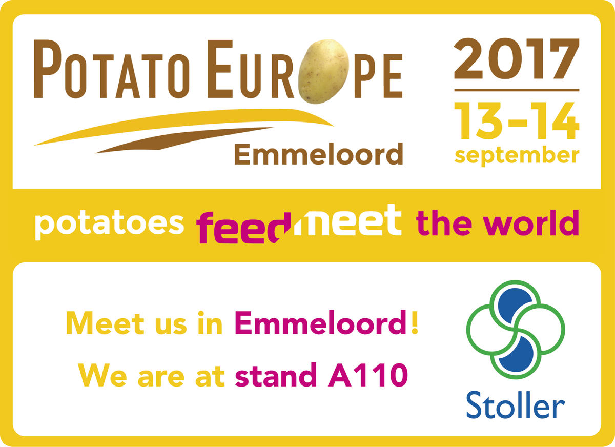 StollerEurope's tweet photo. Stoller will be present at @PotatoEurope 2017 🥔🥔🥔 that will take place in #WorldPotatoCity Emmeloord. Visit us at our stand A110! https://t.co/hyJW0OFn2C