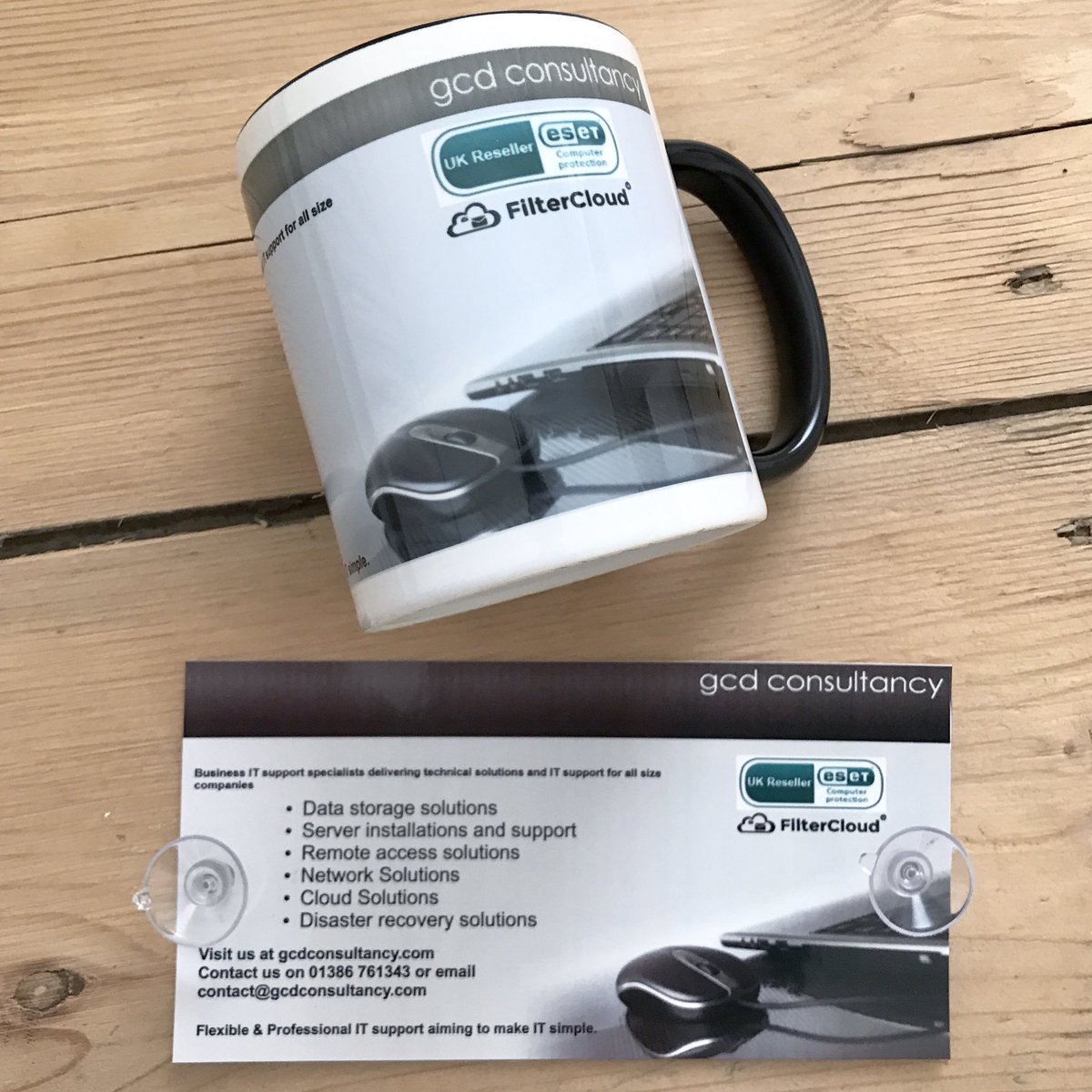 Nice little advertising job, window sticker &amp; mug for the super friendly IT company GCD Consultancy give them a shout for any IT solutions.