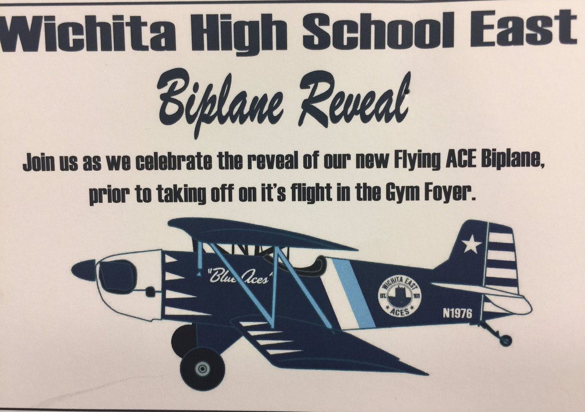 Ken Thiessen (@mreasthigh) on Twitter photo <a href="/EastHighAces/">East High Aces</a> 8/17/17 6:00pm come take a picture w/our Bi-Plane before it's flight in the Gym Foyer <a href="/EHSstudents/">Economic History Society Student Representatives</a> #blueacenation #wpsproud <a href="/EastHighAces/">East High Aces</a> 8/17/17 6:00pm come take a picture w/our Bi-Plane before it's flight in the Gym Foyer <a href="/EHSstudents/">Economic History Society Student Representatives</a> #blueacenation #wpsproud