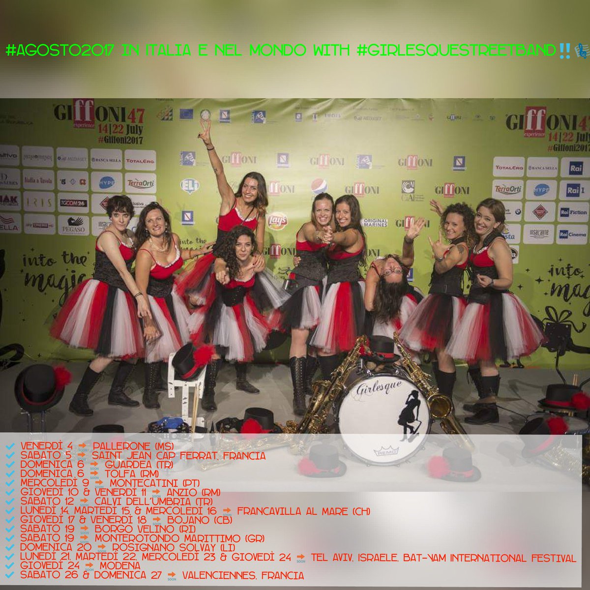 Quest'estate ci diamo all'esplorazione... Sconfiniamo‼️🛩️🎼

#girlesquestreetband #gsb #passion #funky #latin #brass #music #love