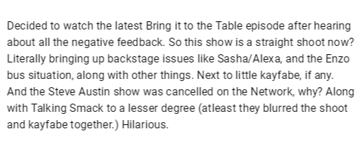 Kayfabe6ix's tweet photo. Decided to watch the latest Bring it to the Table episode after hearing about all the negative feedback. So this.. https://t.co/qopOKID8eh