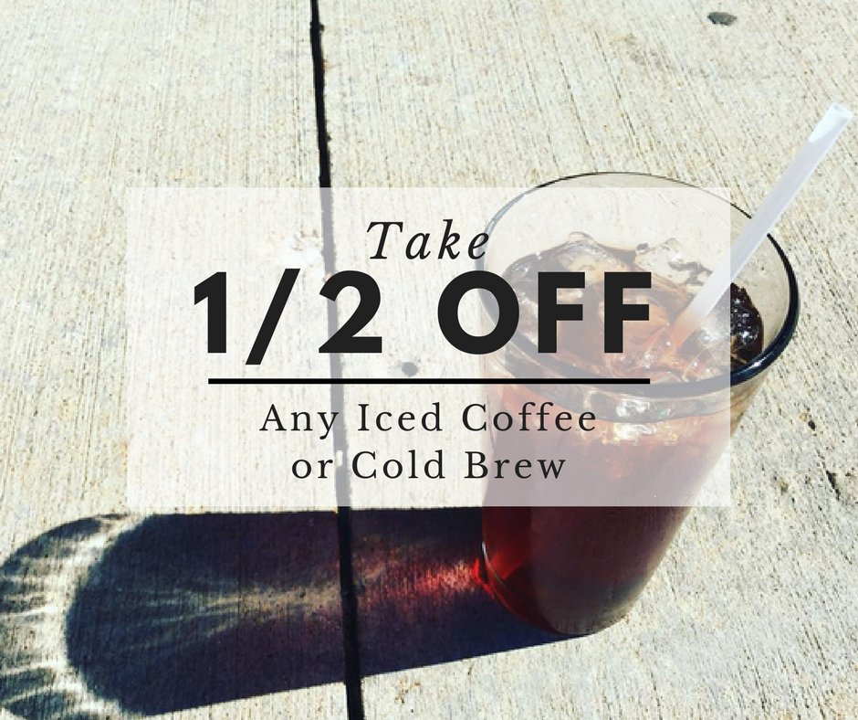 FlyBuyApp's tweet image. Needing a little pick-me-up? We've all bean there. Get 1/2 off any iced coffee or cold brew at Exit 11. Hurry, offer ends tomorrow!