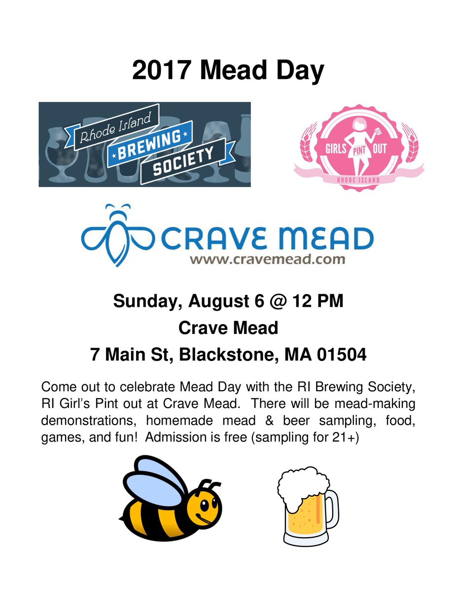 RIbrewing's tweet image. Come join us Sunday to celebrate Mead at Crave Mead!