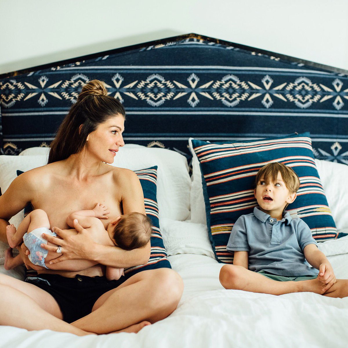 GenPadalecki's tweet photo. In honor of #NationalBreastfeedingWeek, here's a #tbt of me explaining to my 3 year old that he drank the milk too! 😂 https://t.co/rjlqCUYmhk