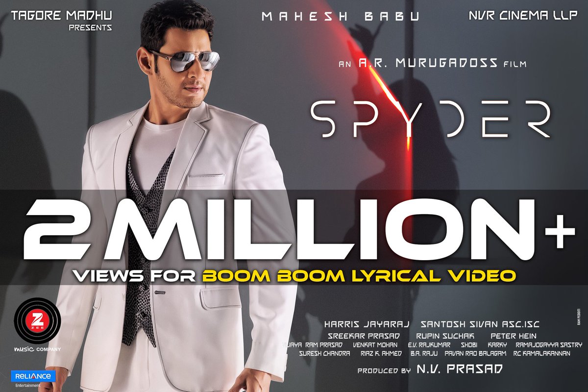 AkulaKoushik1's tweet photo. Team #SPYder Thanks everyone for terrific response for #SpyderFirstSingle #BoomBoom #2MViewsForSpyderBoomBoom https://t.co/XmTA2SxokV