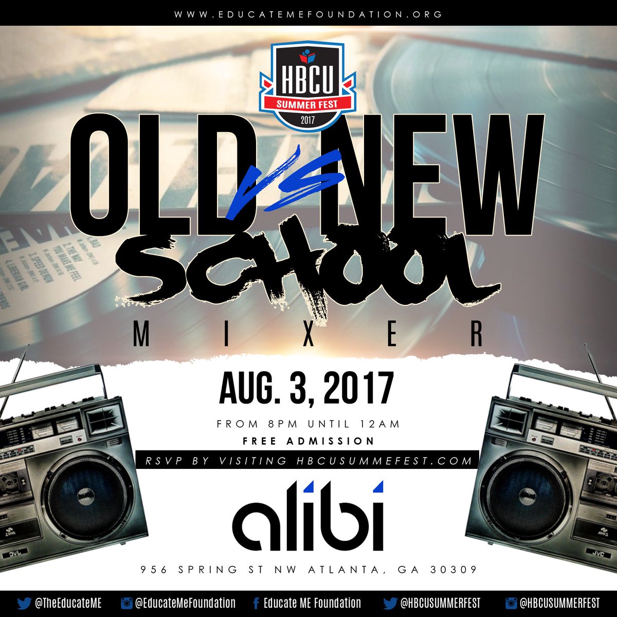 Help us kick off the #HBCUSummerFest TONIGHT at The Old School vs. New Skool Mixer @ Alibi ATL
🚨FREE ADMISSION🚨
HBCUSUMMERFEST.COM