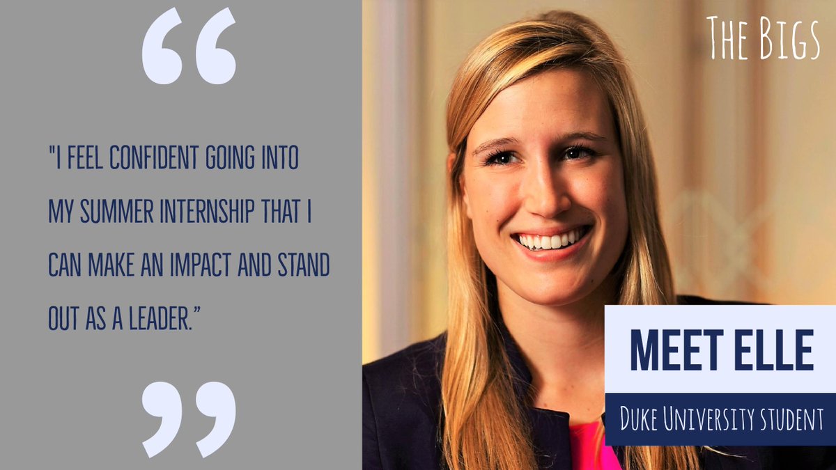 Bigs_Project's tweet photo. #tbt to our program at @DukeU. Glad we could help, Elle! #professionalism #careerdevelopment  #careerexploration #internship #jobhunt https://t.co/8NBM0apbeI