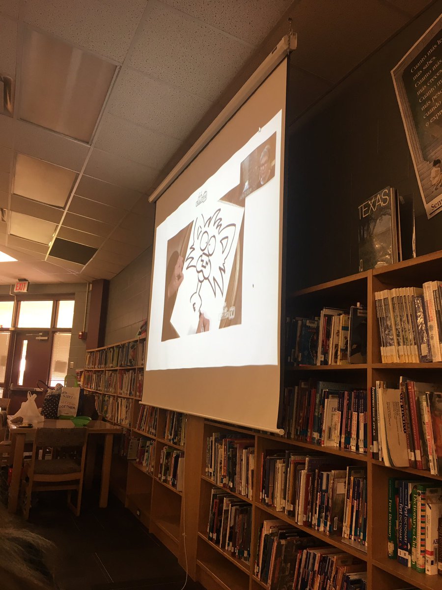 joyathrall's tweet photo. Can't wait to make my own drawing of Bad Kitty with @KidLitTV_NYC! #IrvingReads https://t.co/aHqfq9iasY