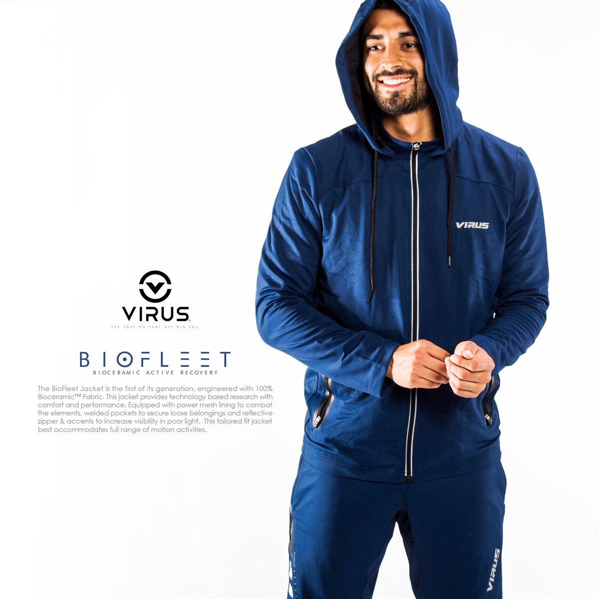 VIRUSintl's tweet photo. For the love of sport. | Mens  BioFleet Jacket &amp; IconX Short available now at https://t.co/E2z97MRogR | @marco3franco |@virusintl #virusintl https://t.co/DmHFIB0nvv