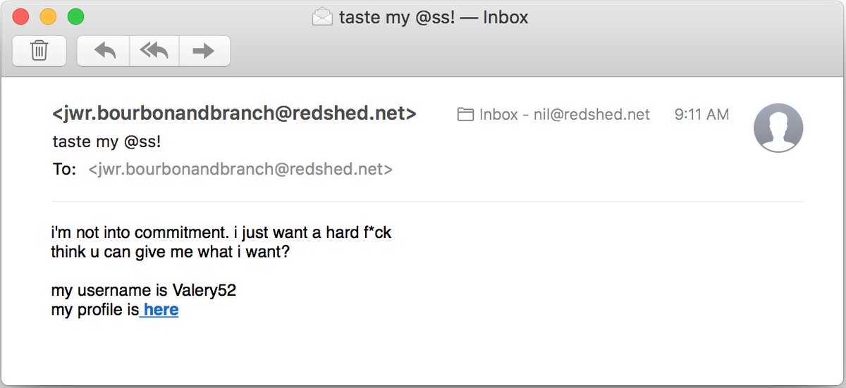 either <a href="/bourbonbranch/">Bourbon and Branch</a>'s reservation system was breached by spammers or they're aggressively pushing into new flavor-profile territory