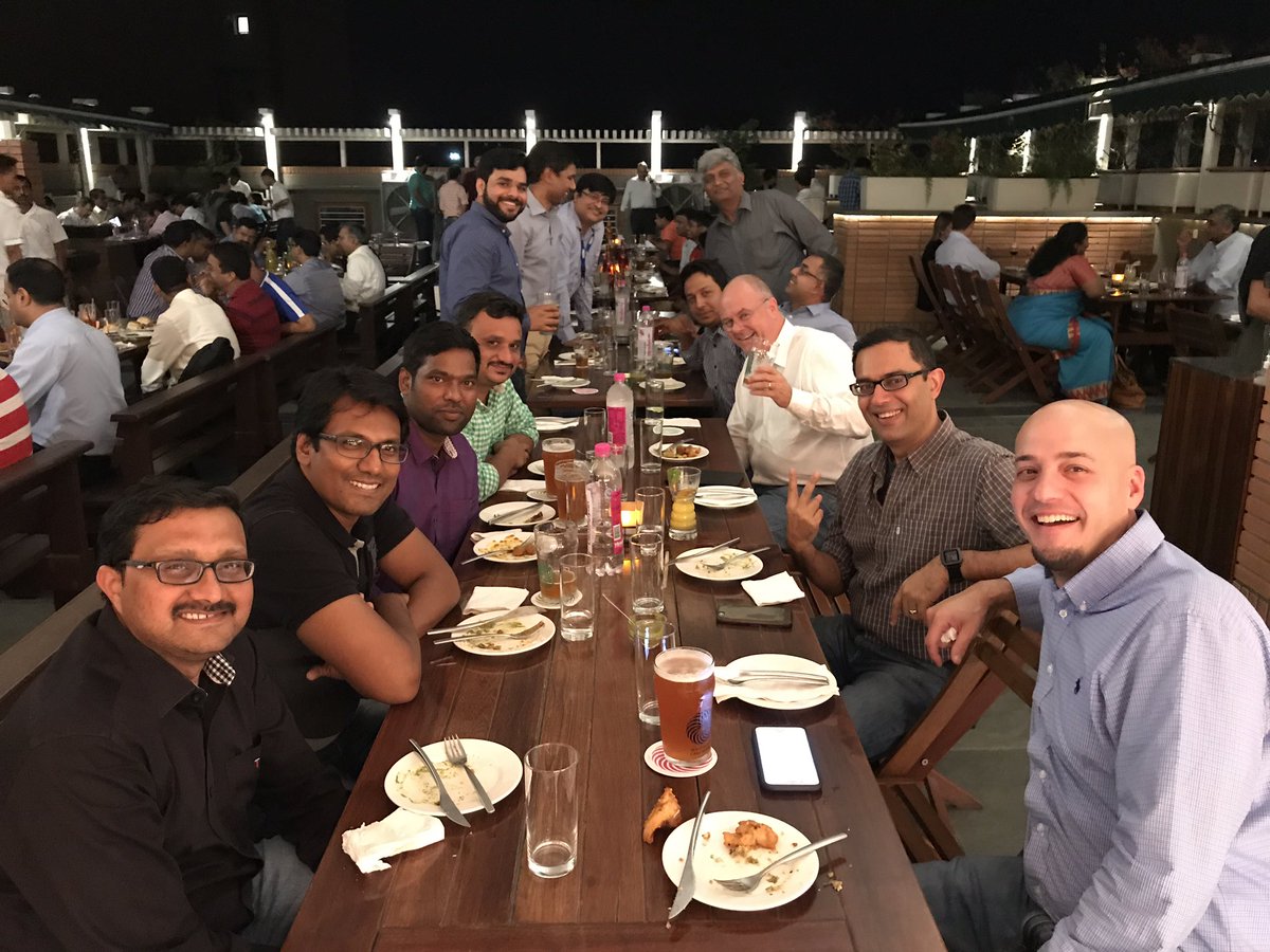 EddieAmos's tweet photo. Having diner with members of the team in India. We make APM real!!! It's all about our customers and the team. #GED #APM #Meridium https://t.co/IaYb0jX1Dd