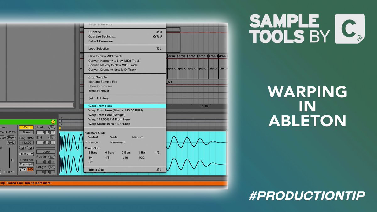 SampleToolsCr2's tweet photo. #productiontip #referencetracks #0050
Warping in Ableton.
👊👊👊
See all of our tips, and more on our website!
https://t.co/KrR0hWcFI6 https://t.co/6SZb5zAW8x