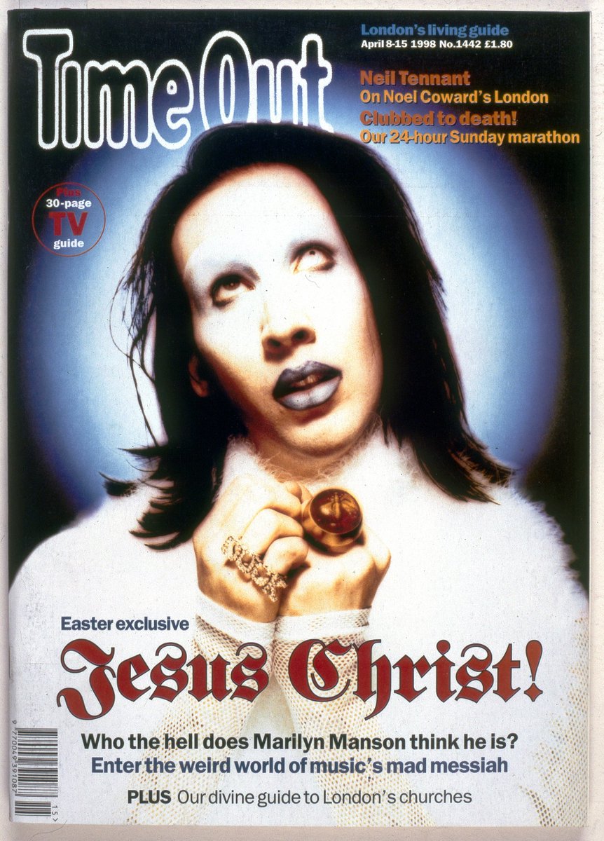 TimeOutPics's tweet image. Isn't it about time we put Marilyn Manson back on the cover? Here he is on the cover of Time Out in 1998 #TimeOutArchive @marilynmanson