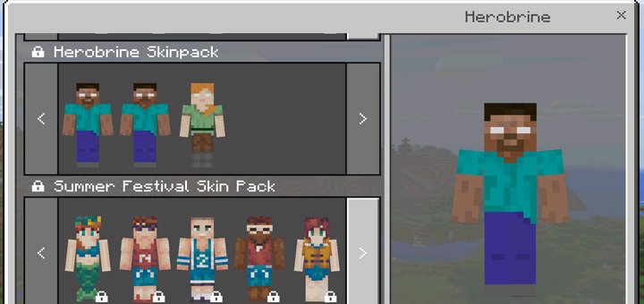 MCPEDL on X: Herobrine Skin Pack -  (1.2 Beta Only)  - By @fromgate  / X