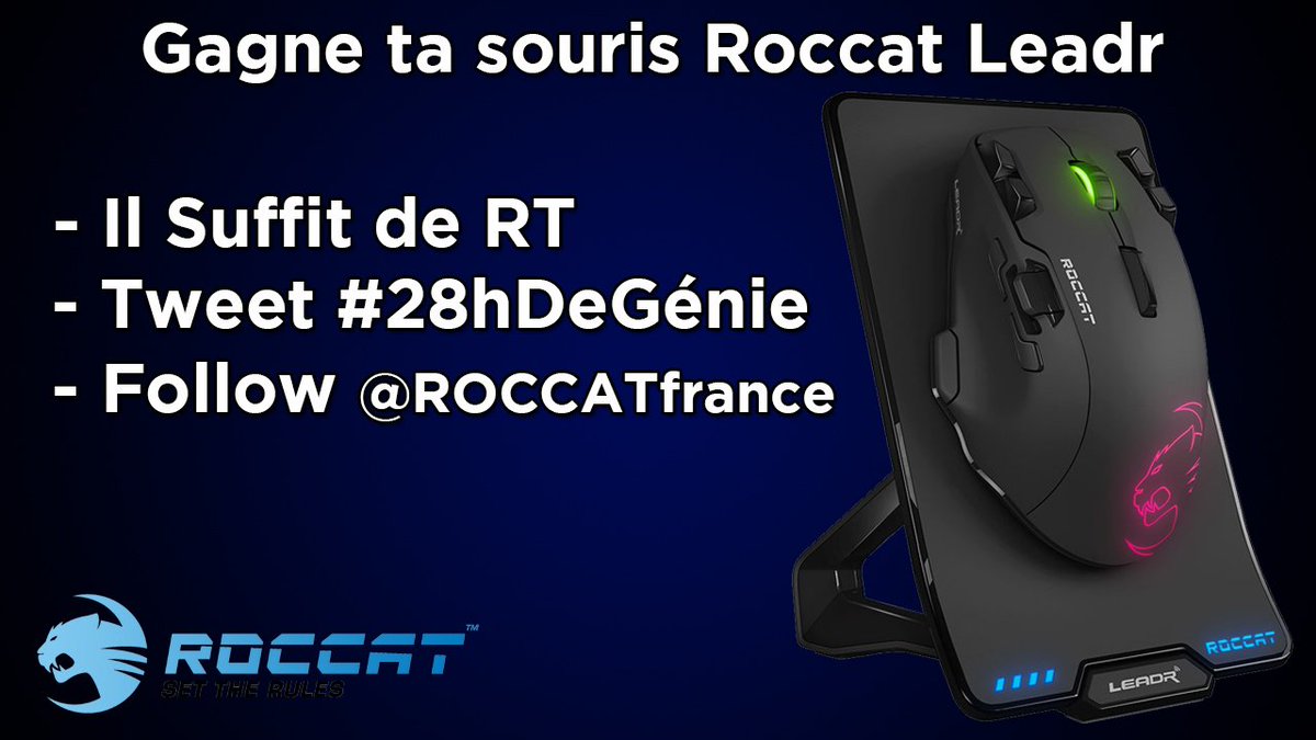 MrBboy45's tweet image. Gagne ta Souris ! T&apos;as juste à follow @ROCCATFrance , #RT ce Tweet et tu Tweet avec #28hDeGénie ! Tirage dans 28H 
twitch.tv/mrbboy45