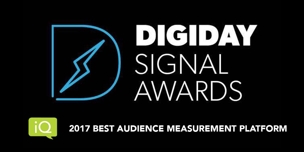 ashleydeibert's tweet photo. BOOM! @iqmediacorp has been named Best Audience Measurement Platform in the 2017 @Digiday Signal Awards! https://t.co/McO6Q3SsM7 https://t.co/KiwLz3Ltjy