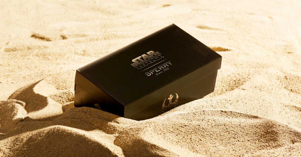 sperry's tweet image. We're celebrating the 40th anniversary of A New Hope with a collection of #StarWars shoes. #StarWarsxSperry sperry.co/2hrES7E