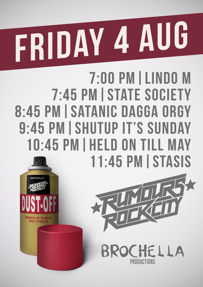 Tomorrow at <a href="/RUMOURSLIFE/">Rumours Lounge</a> ! @DustOffFest Be there! Only R50 entrance