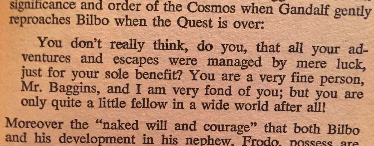JRRTolkien's tweet photo. “You don’t really think, do you, that all your adventures and escapes were managed by mere luck, just for your sole benefit?” #TolkienWisdom https://t.co/JCB0Zu6oaM