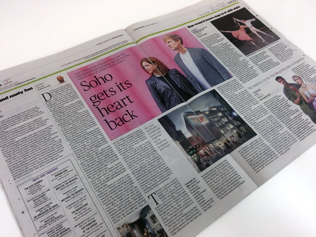 “Soho gets its heart back” SODA on page 35 of the ES! Pick up a copy tonight. Thanks @thestandardarts #soho #architecture #design