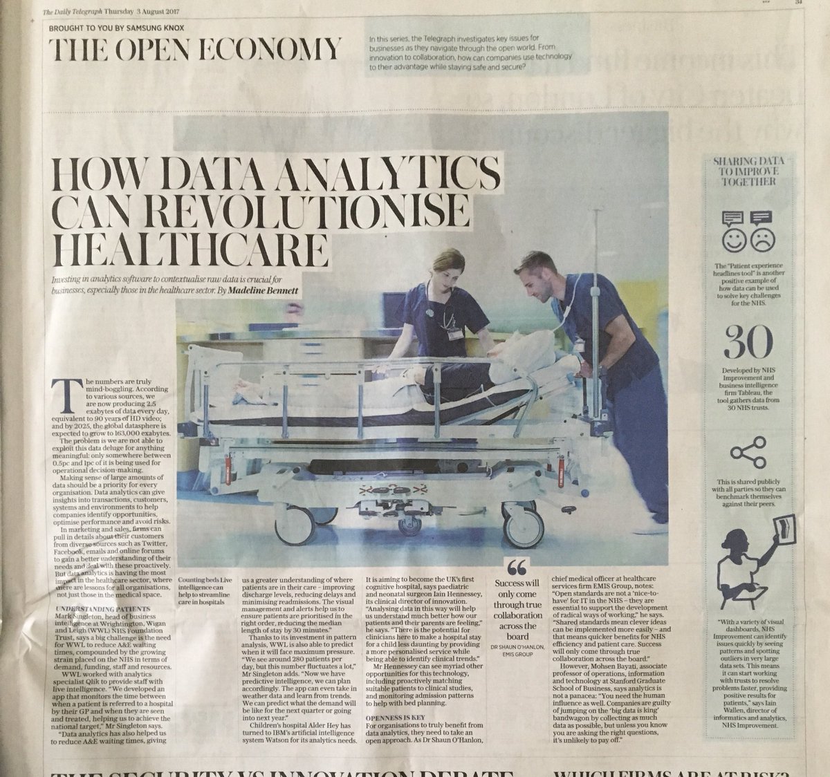 M4rkSingleton's tweet image. Good to see @WWLNHS in today’s @Telegraph &amp;amp; online.. telegraph.co.uk/business/open-… #data #analytics #wigan