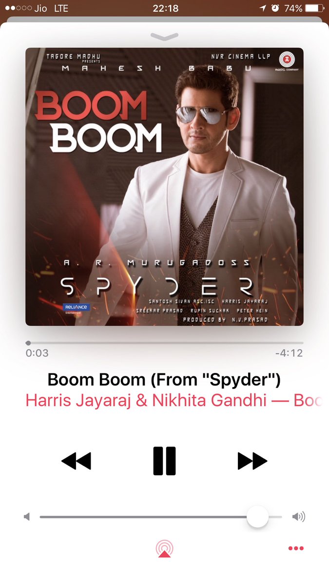 akhilrajus007's tweet photo. Finally @iTunes https://t.co/axPEqInp4G…. https://t.co/axPEqInp4G…. #SPYder #BoomBoom #SpyderFirstSingle #Vivegam #Mersal https://t.co/NmYClHgiBP