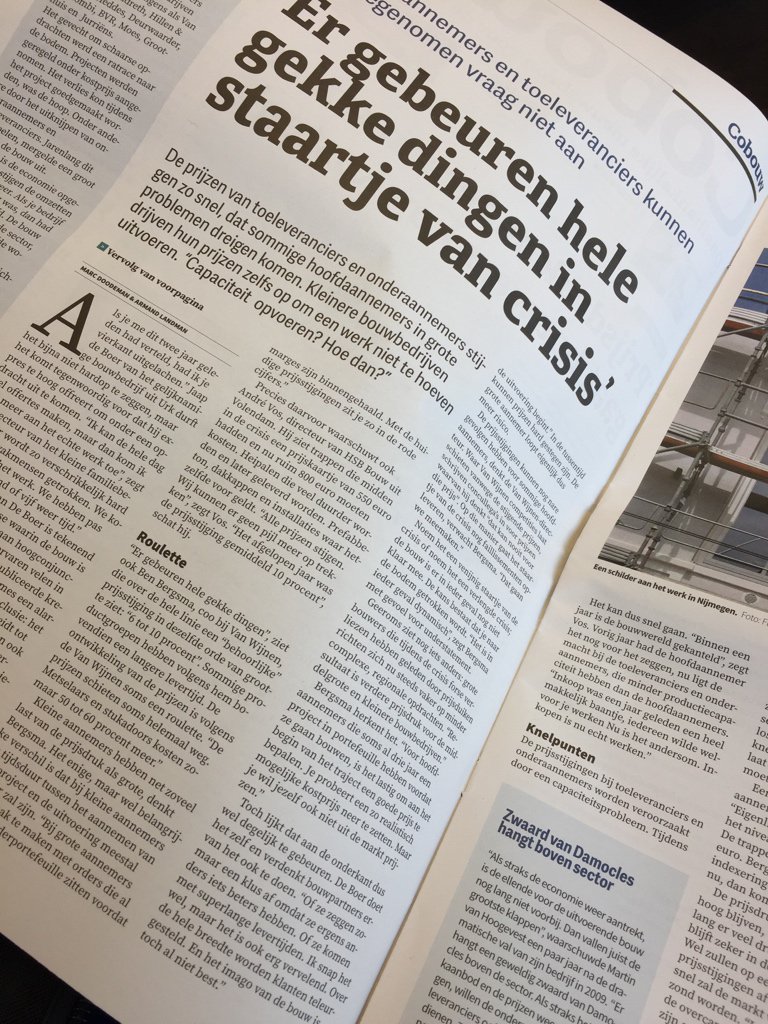 Bouw uit crisis? Nee. Zwaard van Damocles hangt boven sector. Armand Landman en ik schreven dit verhaal:dlvr.it/PbQsqG #Cobouw