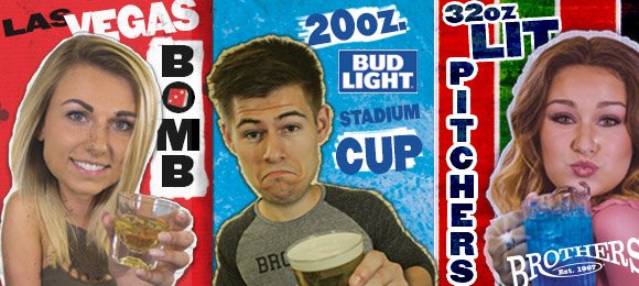 BrothersBarIC's tweet image. Welcome back! $4 Vegas Bombs, $7 32oz Long Island Tea Pitchers, $4 20oz Bud Light drafts &amp;amp; $5 14oz Space Dust IPA drafts. All month.