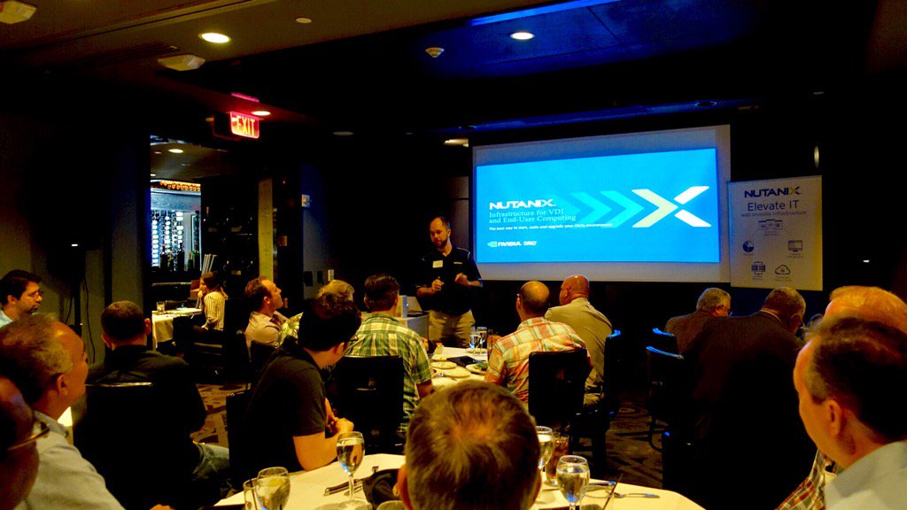 Kevin Bacon presenting the simplified XenDesktop infrastructure at Morton's Ft Lauderdale, FL #Nutanix #Citrix