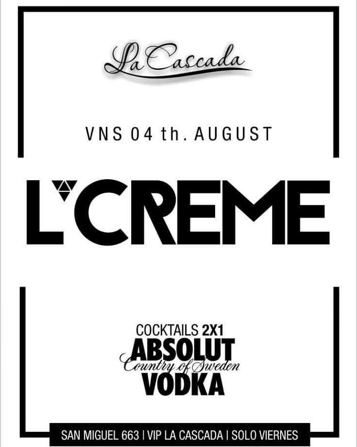 Shoko_Club's tweet photo. L'Creme #Vier04

Degustaciones de #CampariOrange con tu codigo VIP Free

PROMO Vodka #Absolut #2x1 
#YourNight #YourLife https://t.co/JGotqrwj0p