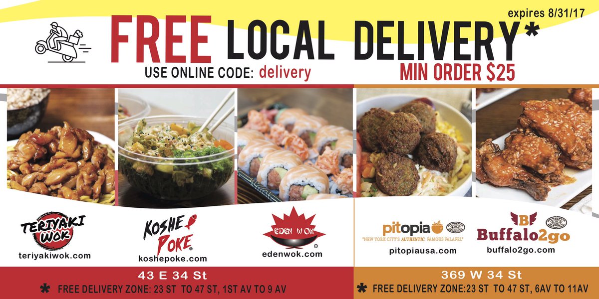 edenwoknyc's tweet image. August deal! Free Local delivery at Edenwok.com Use conflict code delivery #kosher #freedelivery #lunchnyc #august